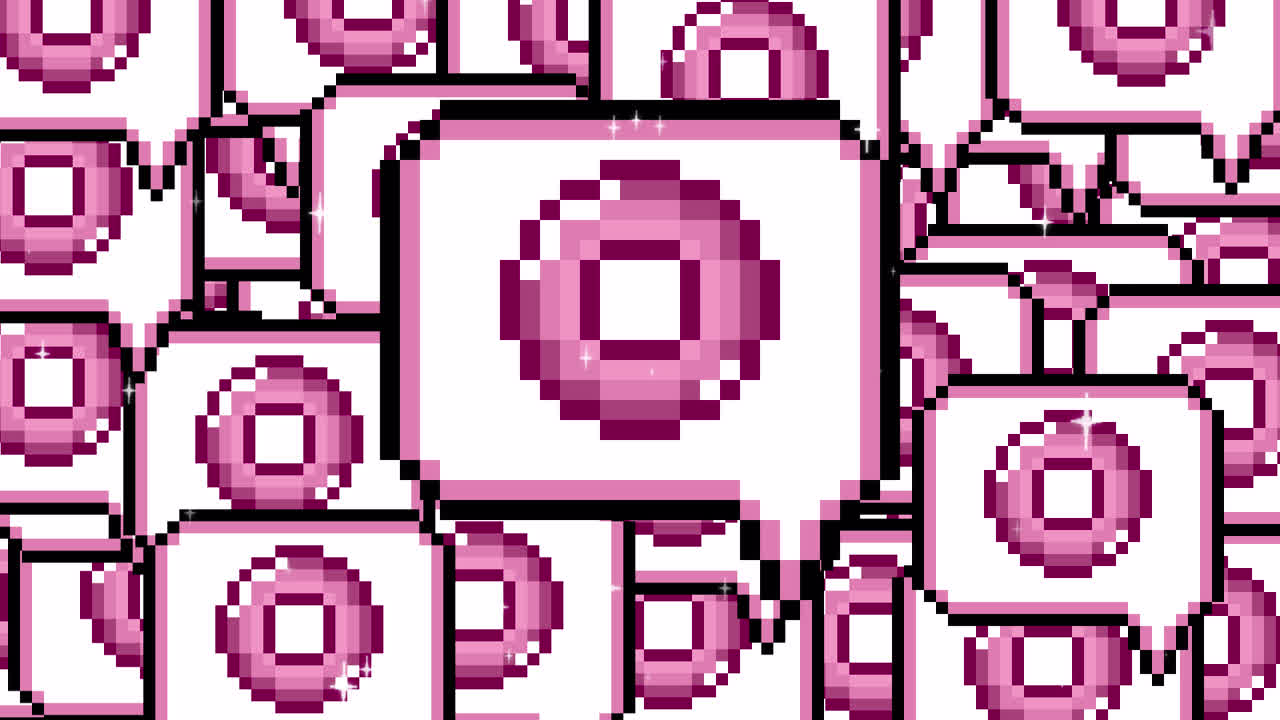 Pixel art pop up speech bubble icon circle mark Transitions. 1080p - 30 fps - Alpha Channel (8).mov