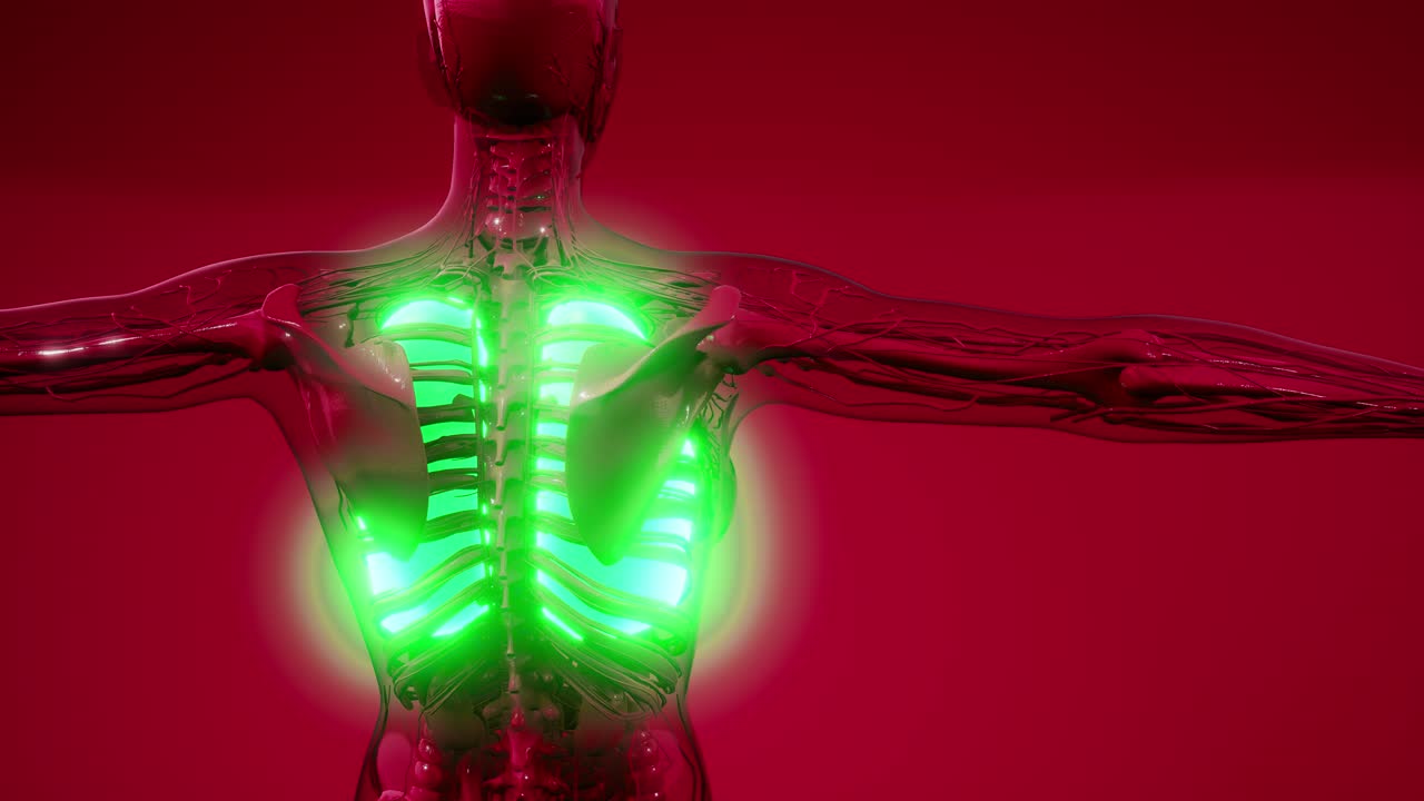 examen radiológico de los pulmones humanos