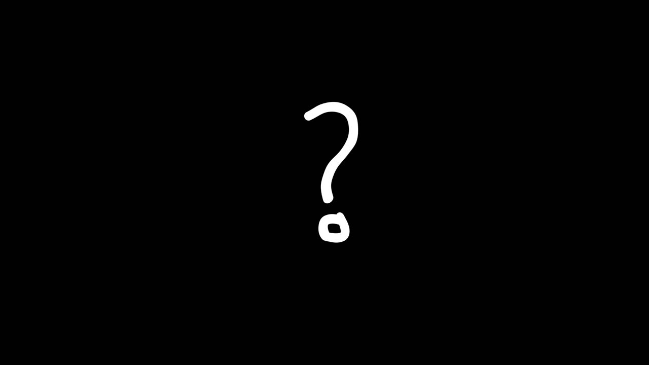 White Question Mark Symbol on Black Background