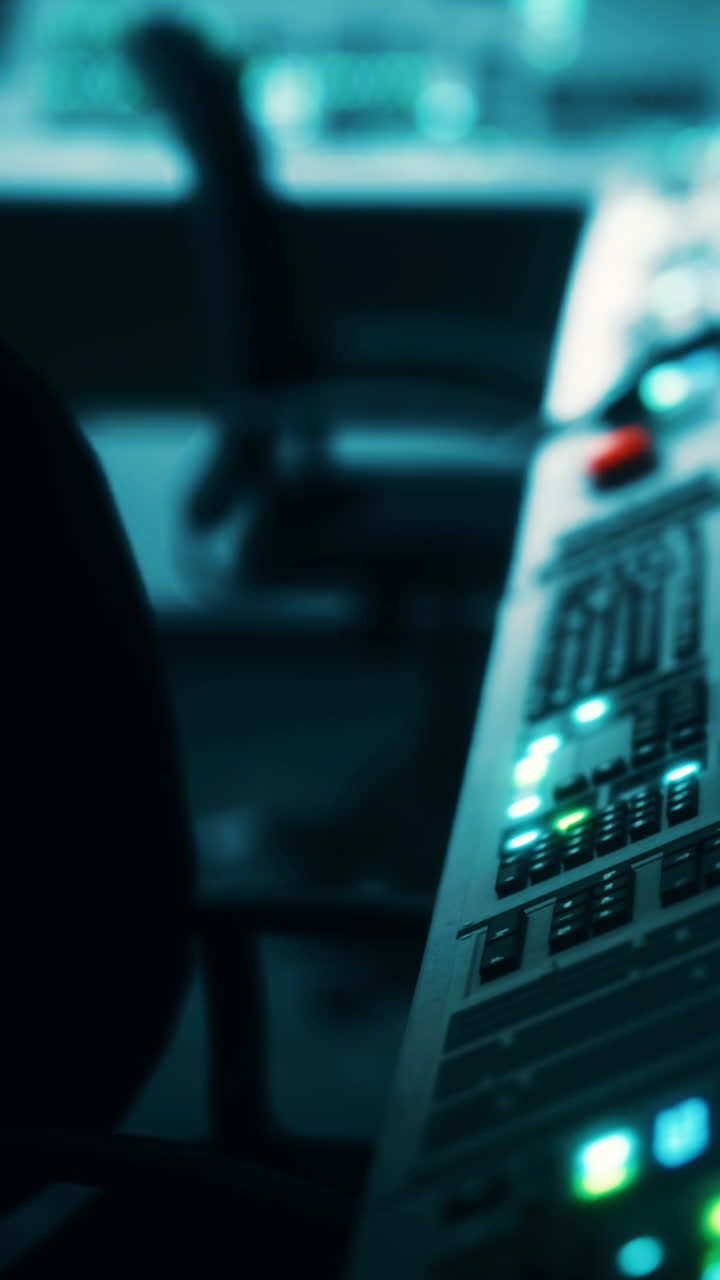 primer plano de un panel de control industrial