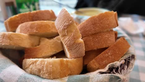 slices of bread in a basket