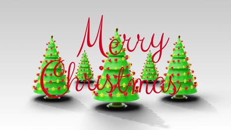 Animation-of-christmas-greetings-text-over-christmas-trees