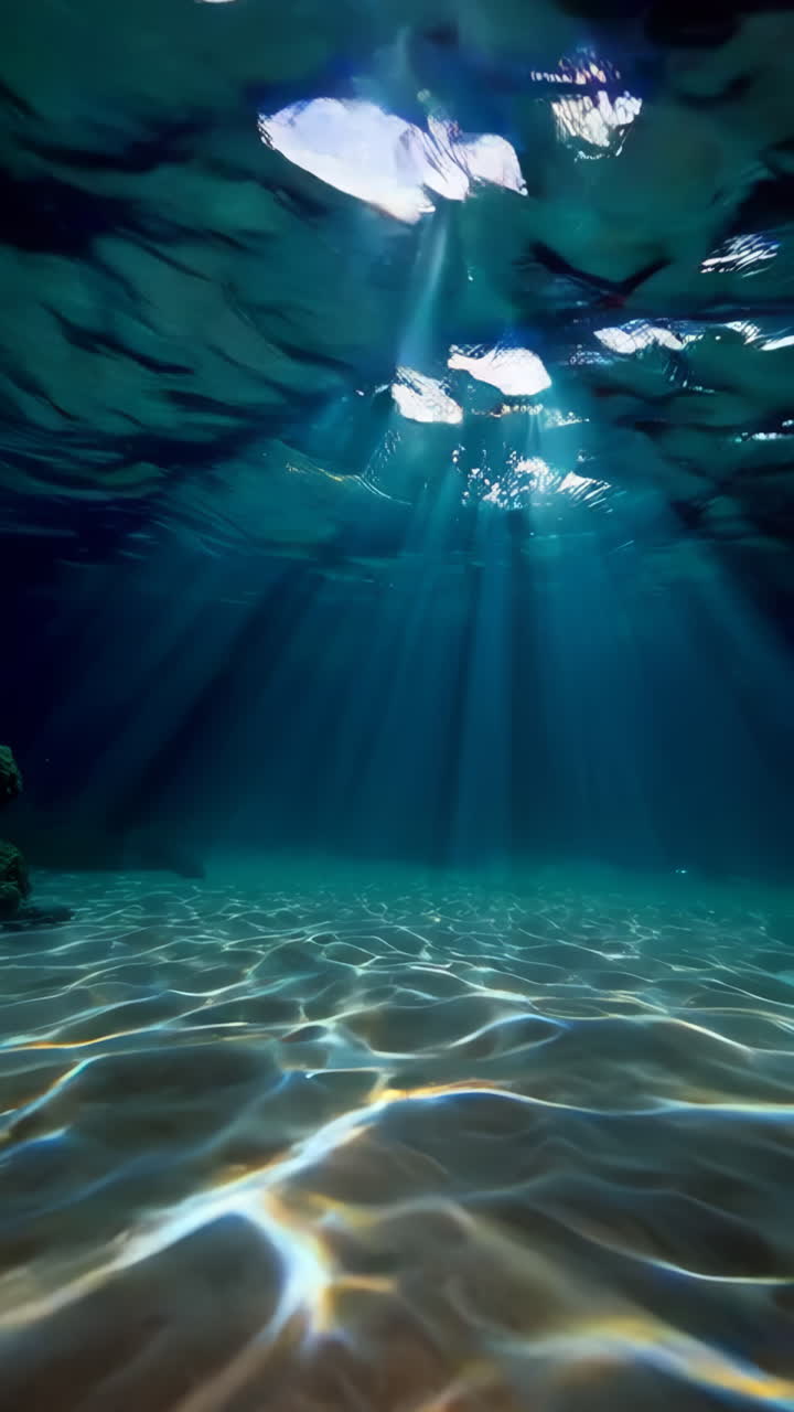 Sunlight Beams Underwater