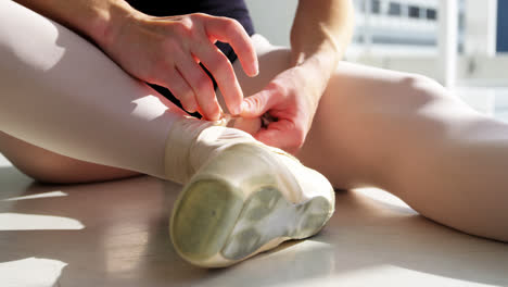 ballerina wearing ballet shoes