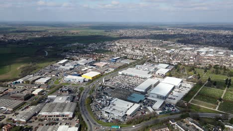 chelmsford essex uk industrial area aerial footage