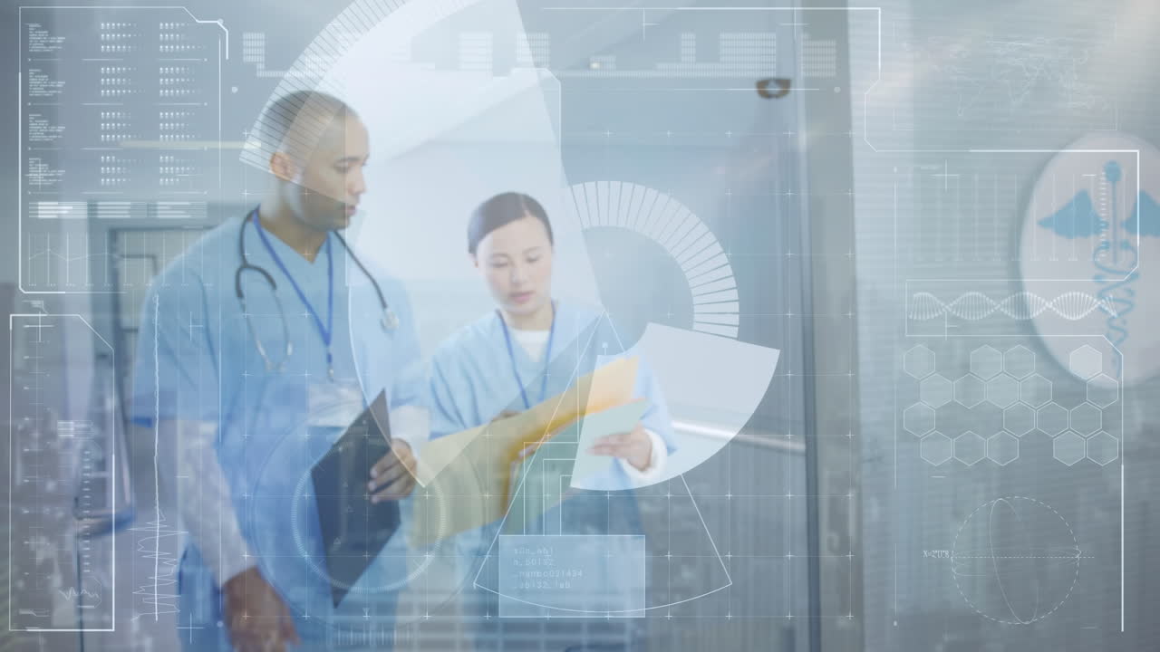 다양한 의사들이 이야기하는 데이터 처리의 애니메이션