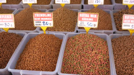 variety of pet food at a market