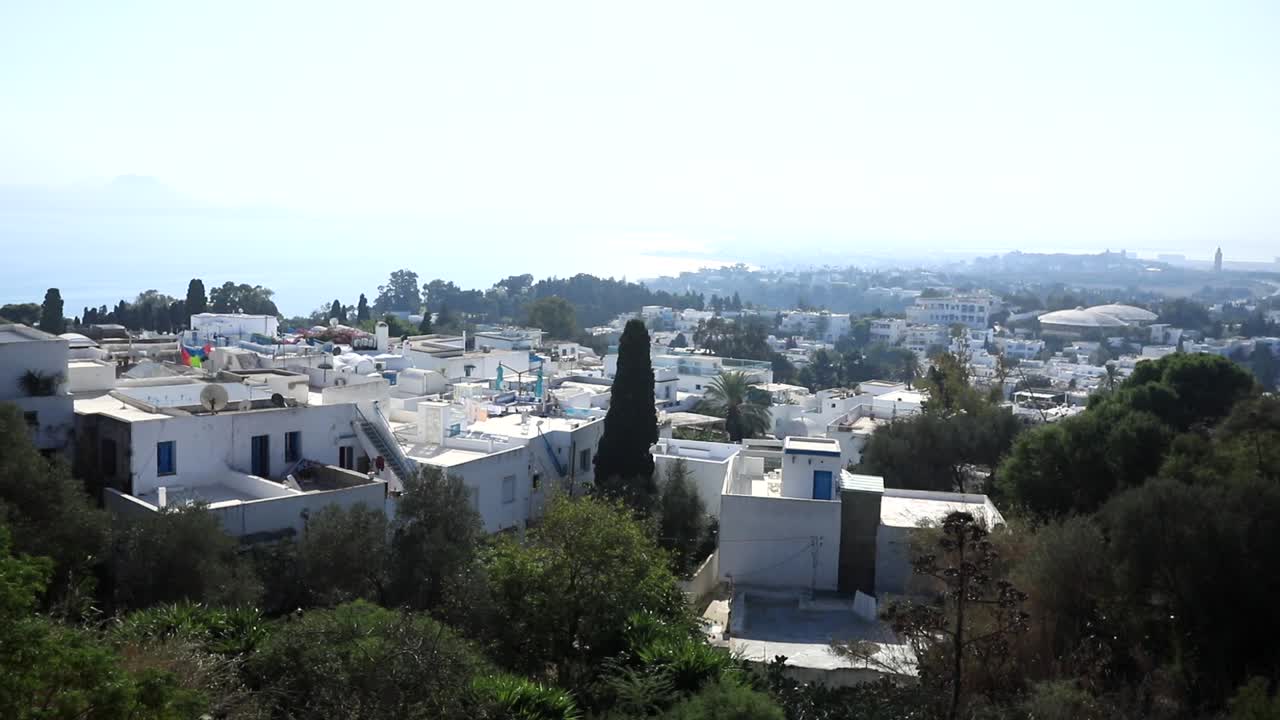 시디 부 사이드 (sidi bou said) 의 파노라마 뷰, 니지, 은 하늘