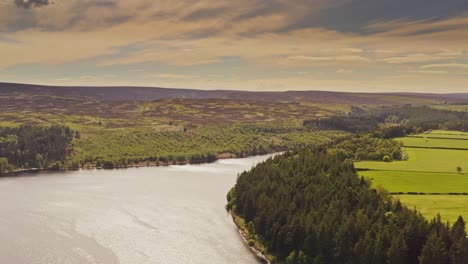 langsett national park reservoir drone footage