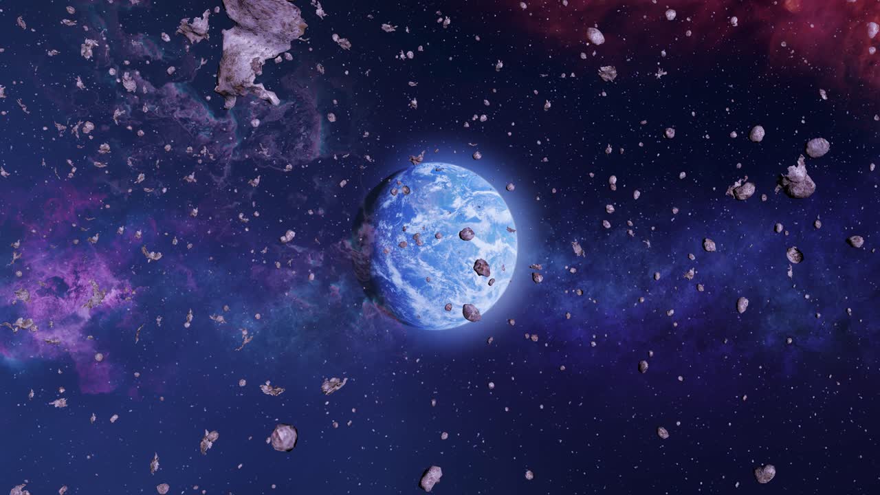 la tierra bajo el asalto de asteroides