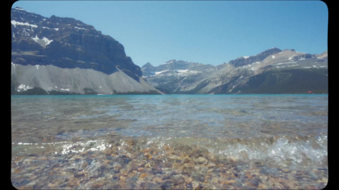 Blue water of Bow Lake in Canada