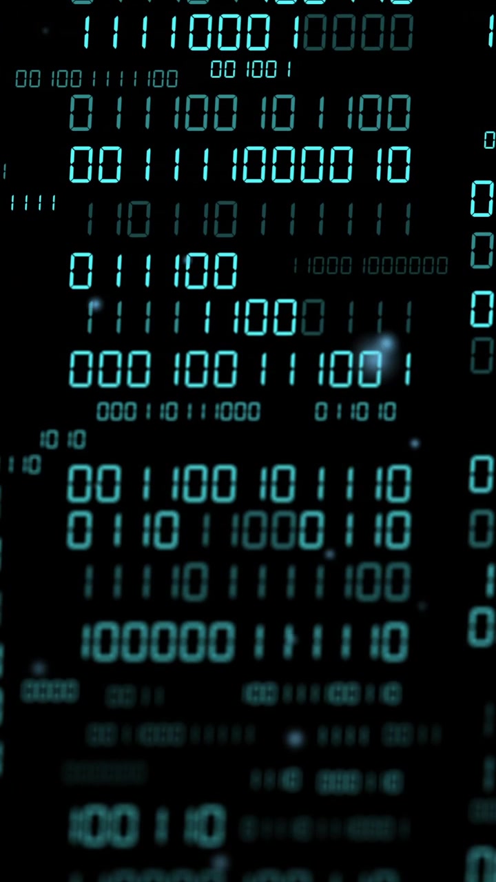 Animation of binary coding and data processing