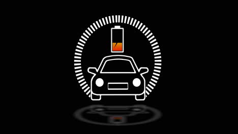 icono de advertencia del nivel de la batería del automóvil eléctrico