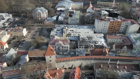 aerial view tallinn estonia in winter