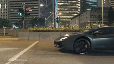 lamborghini aventador in hong kong city night