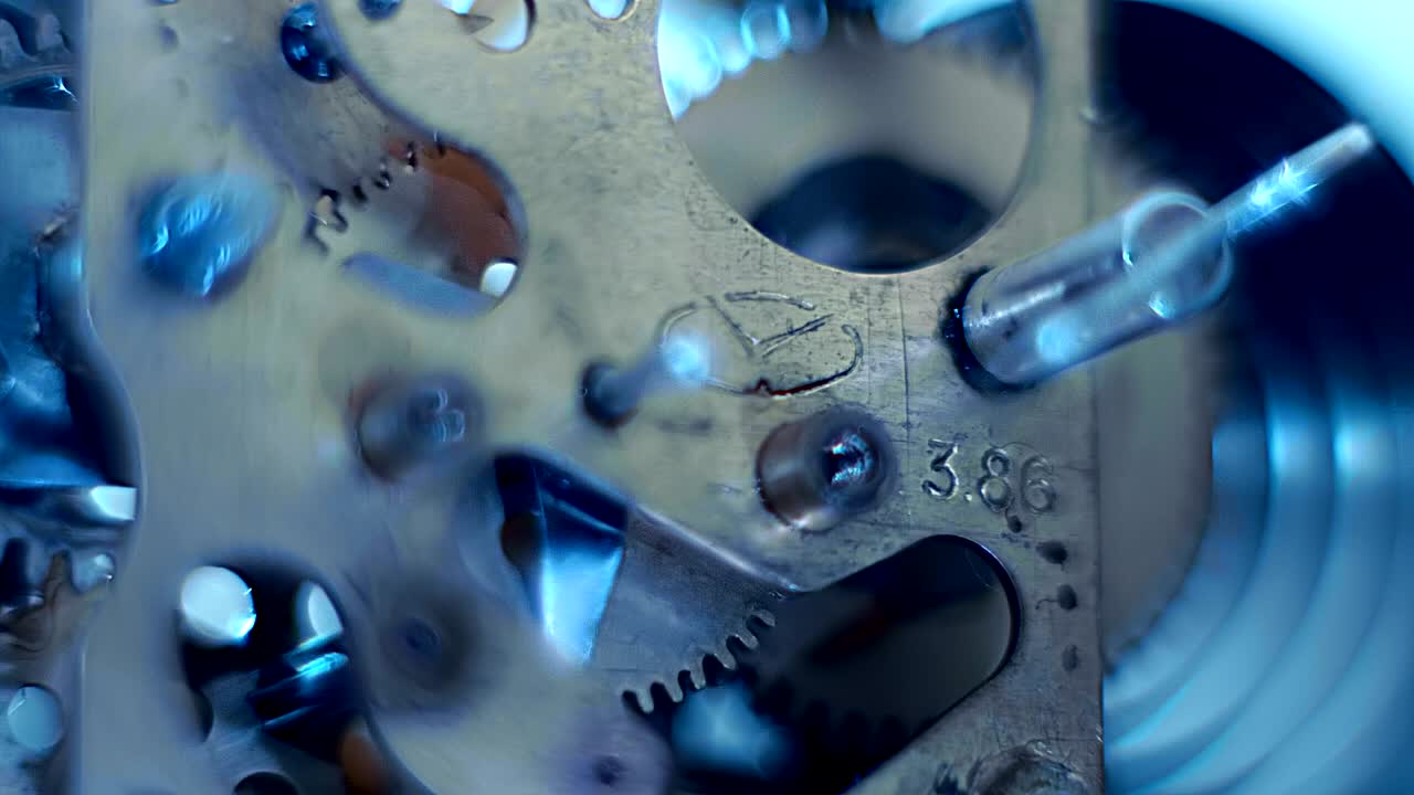 el mecanismo del reloj del viejo despertador mecánico funciona correctamente