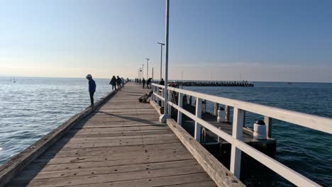 tourists strolling on a pier in melbourne