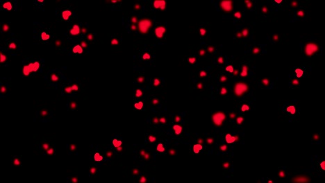 animación de bucle sin costuras de corazones rojos que caen