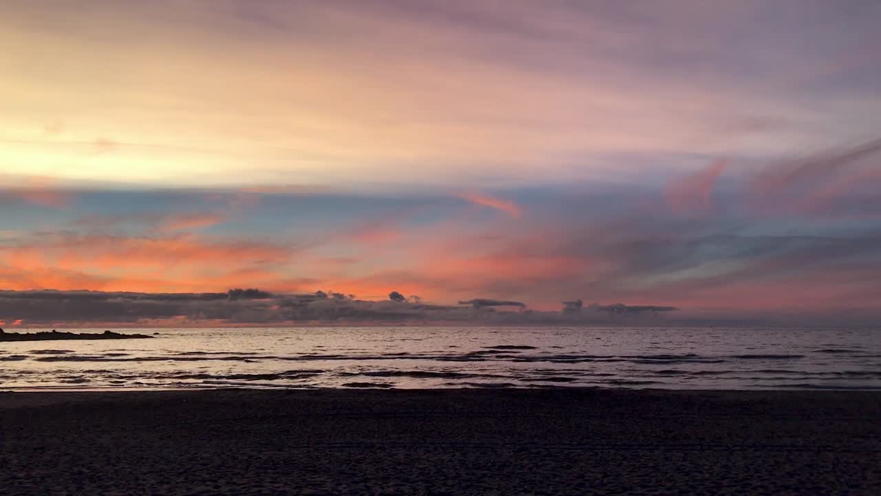 Stunning Sunset over the Ocean Beach