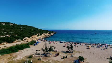 aerial flying towards the beach 4k