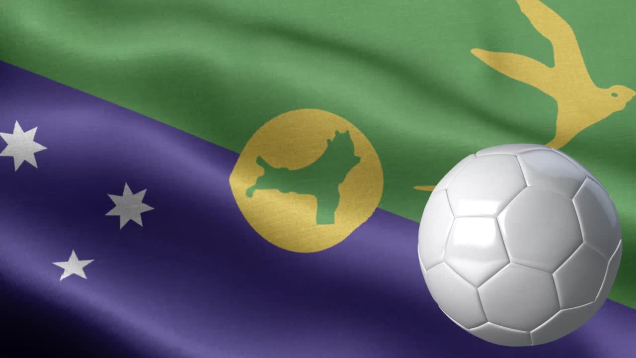 크리스마스 섬의 발과 축구 공 - 크리스마스 아일랜드의 플 고 세부 사항 - 국가 발 chuvashia 파동 패턴 loopable 요소 - 직물 질감과 끝없는 루프 - 축구 공과 발