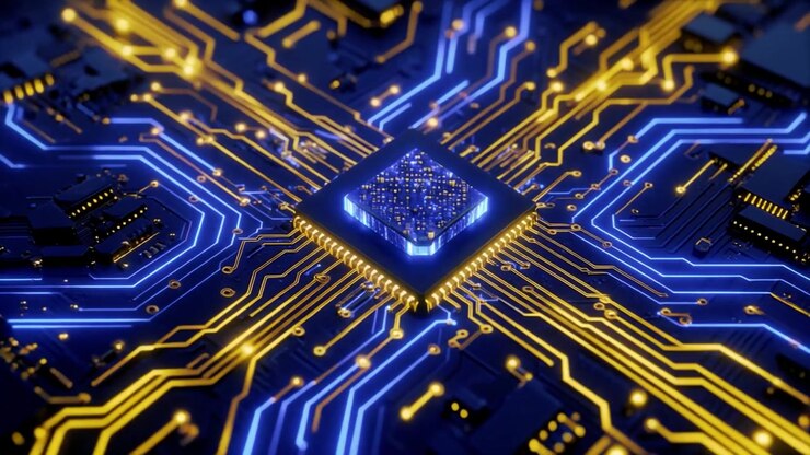Digital printplade med glødende dataflow og central processor