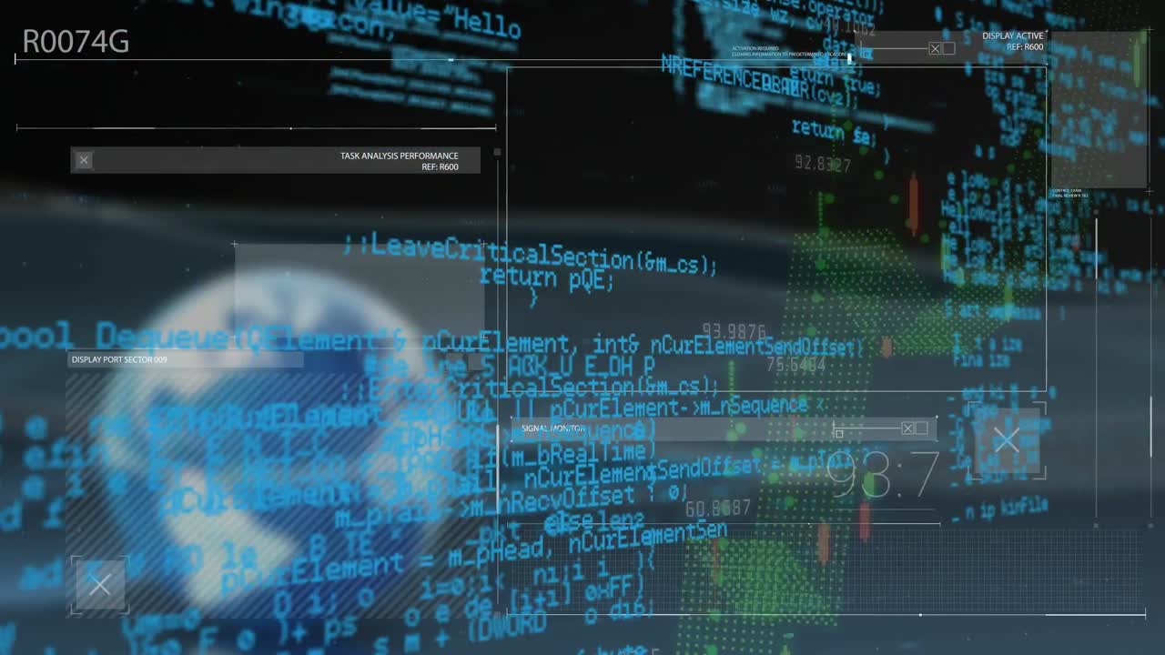Animation of data processing over globe