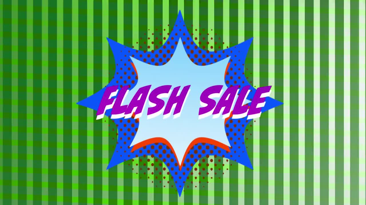 별 모양의 배너에 플래시 판매 그래픽