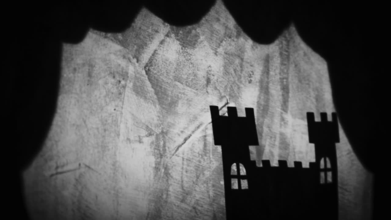 Proiezione di silhouette di castello