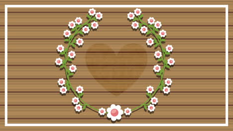 valentines card with floral crown animation