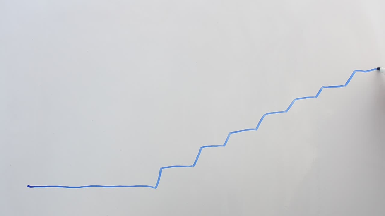 Career ladder on a board. We draw a marker