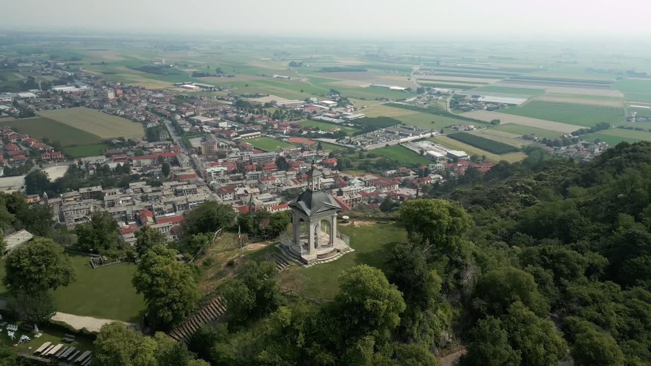 Drone shot of Italy's famous memorial, "of the Miraculous Medal."
