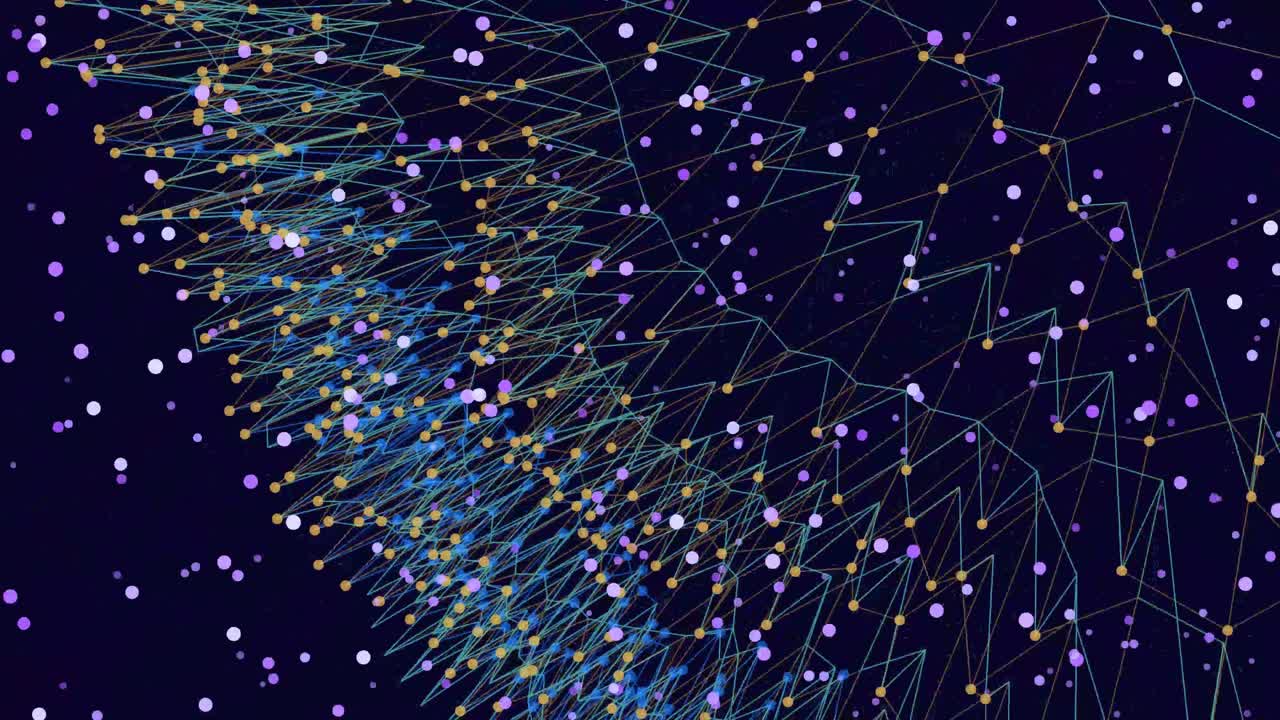 Dynamic Abstract Network with Interconnected Dots and Lines