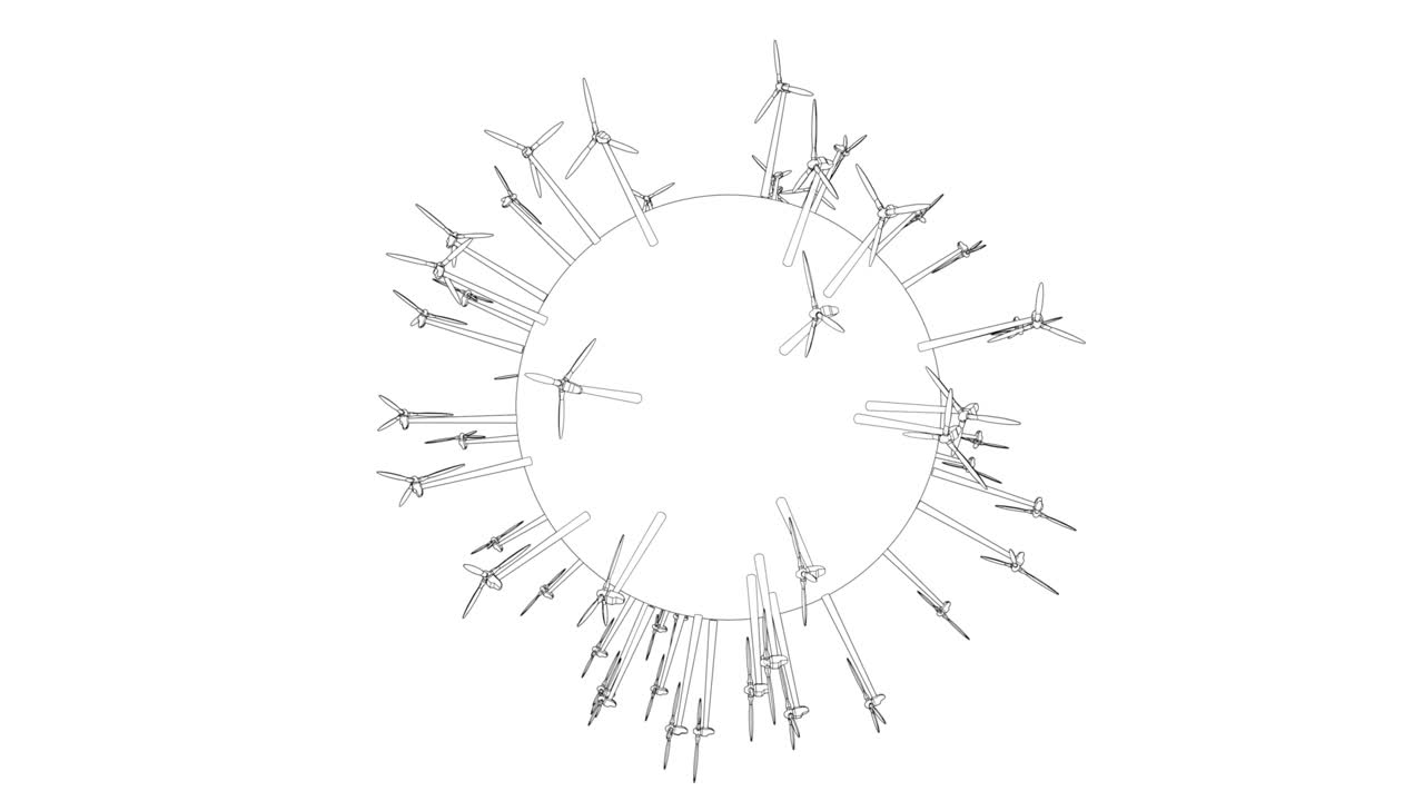 Electric wind turbines on Earth