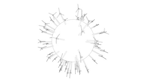 Electric wind turbines on Earth