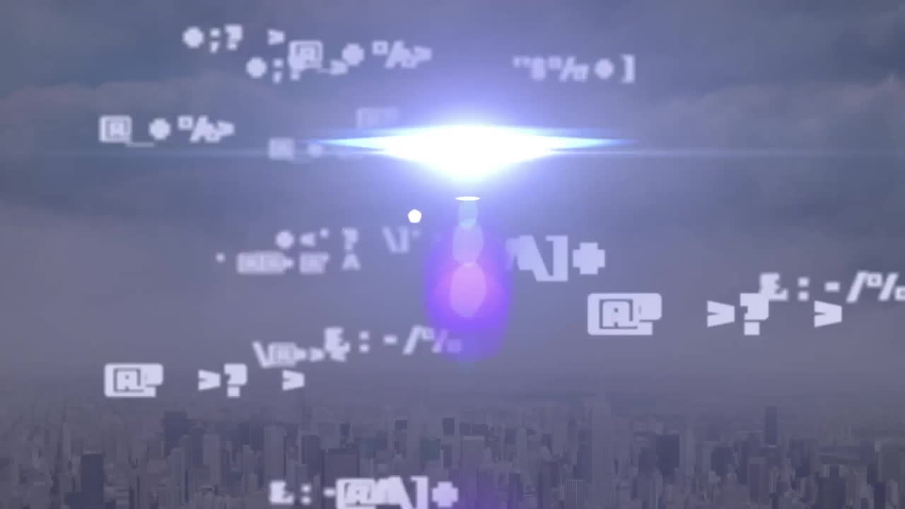 도시 풍경에 대한 수학적 데이터 처리의 애니메이션