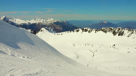 View-of-slopes-of-Faline-resort-on-French-Alps-in-France