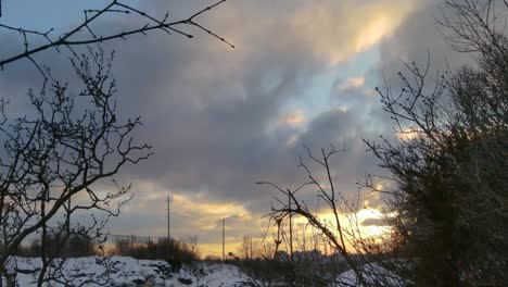 winter cloud timelapse with yellow color