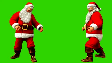 santa claus toca la guitarra en la pantalla verde durante la navidad 4k. animación de bucle sin costuras.