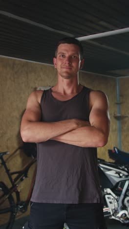 man in garage
