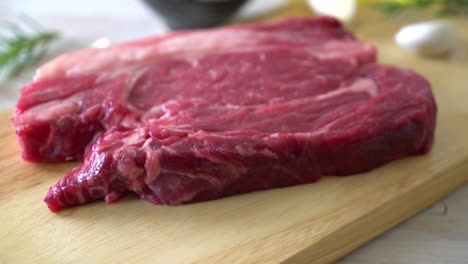 fresh raw beef steak or raw meat