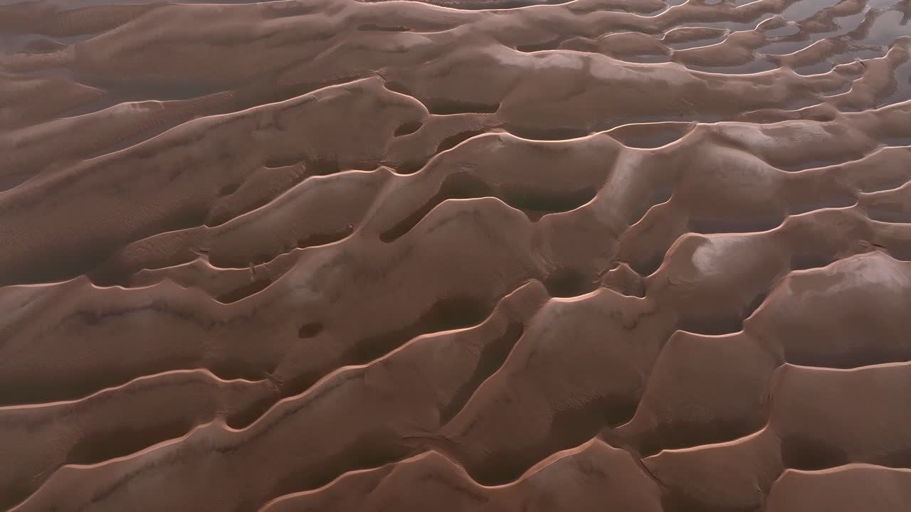 Aerial View of Sand Dunes and Tidal Flats