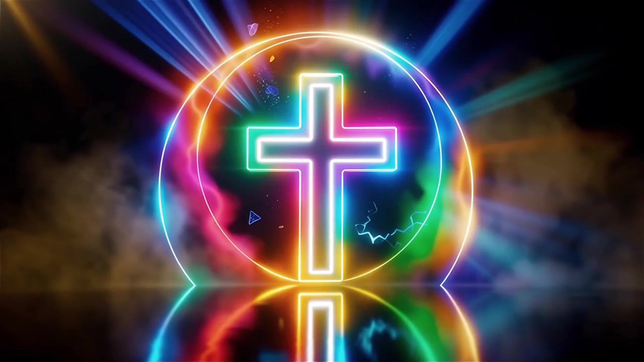 Christian Cross Heavenly Light Worship Background
