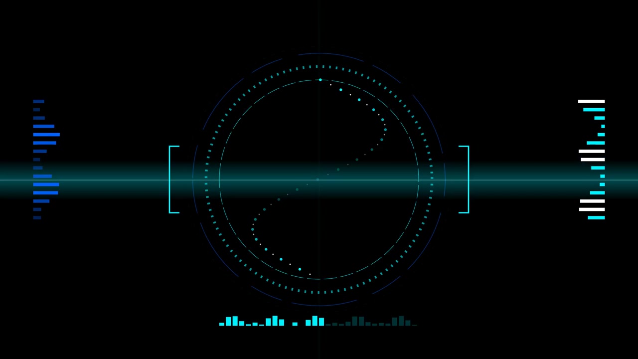 Futuristic Digital HUD Interface with Oscillating Waveform