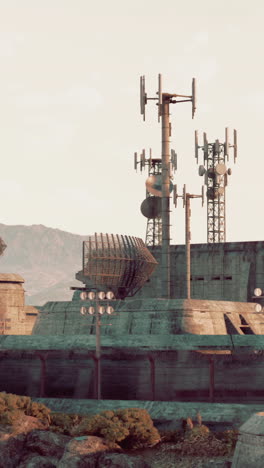 futuristic abandoned facility in a desert