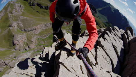 mountain climber on a cliff