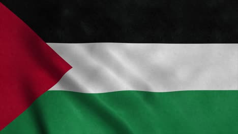 palestine national flag - 4k seamless loop animation of the palestinian flag. highly detailed realistic 3d rendering