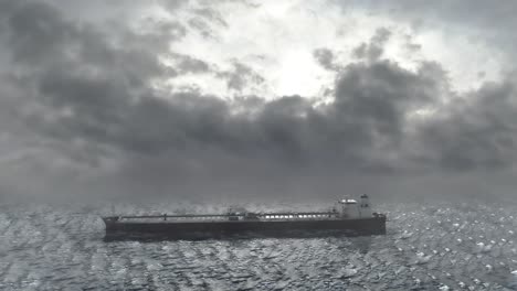 tanker ship in a stormy sea