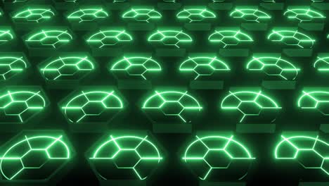 abstract futuristic hexagon pattern with neon green light