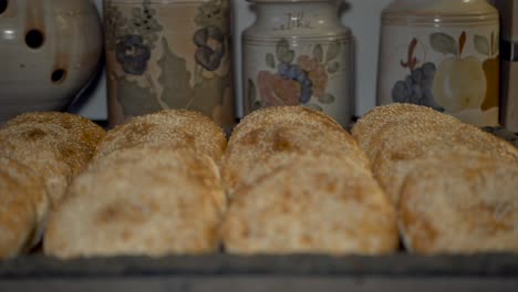 a tray filled with home made gluten free buns